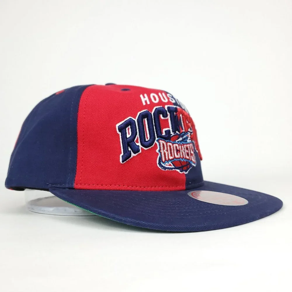 Houston Rockets Mitchell & Ness NBA‎ Deadstock Snapback Hat 3D Logo Navy Red Cap